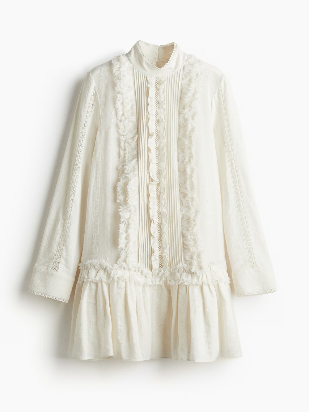H&M Cream Ruffled Dress